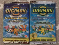 Sealed Vintage Digimon Series 1 & 2 Trading Cards Bandai Upper Deck [Both Packs] - Image 1