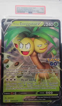 2022 Pokemon Go Collection Aloloan Exeggutor V SWSH225 JUMBO PSA 7 - Image 3