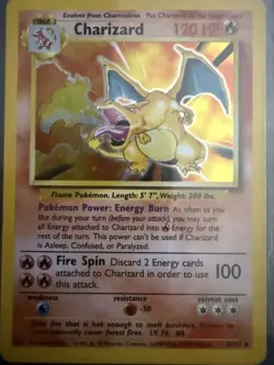 Pokemon TCG Charizard Base Set Holo 4/102 Unlimited Rare Vintage Good Condition - Image 3