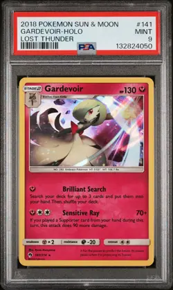 2018 POKEMON SUN & MOON LOST THUNDER #141 GARDEVOIR-HOLO PSA 9 - Image 1