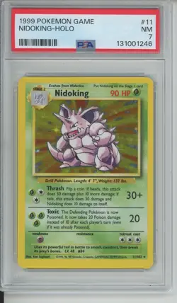 Pokemon 1999 Base Set Nidoking Holo 11/102 PSA 7 - Image 1