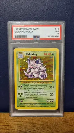 PSA 7 NM Nidoking 11/102 Base Set Pokemon Card WOTC Vintage Rare Holo 1999 - Image 1