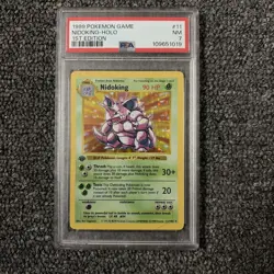1999 Pokemon TCG Nidoking Holo Rare 1st Edition Shadowless Base Set 11/102 PSA 7 - Image 1