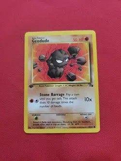 Pokemon: Geodude 1st Edition #47/62 Fossil 1999 Vintage WOTC Non-holo - NM -I137 - Image 2