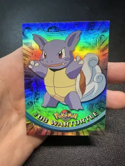 1999 Topps Pokemon TV #08 Wartortle Silver Foil Blue Logo - Image 1