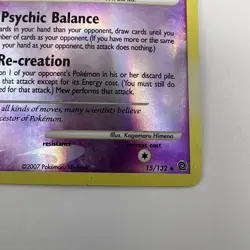 2007 Pokemon Diamond & Pearl Secret Wonders Mew Reverse Holo #15/132 T4414 - Image 4