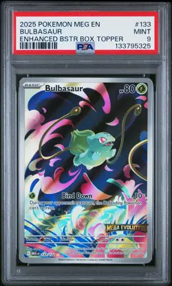 2025 POKEMON MEG EN-MEGA EVOLUTION ENHANCED BOOSTER BOX TOPPER BULBASAUR PSA 9 - Image 1