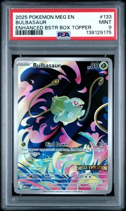 2025 POKEMON MEG EN-MEGA EVOLUTION ENHANCED BOOSTER BOX TOPPER BULBASAUR PSA 9 - Image 1