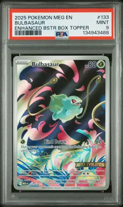 Bulbasaur Enhanced Booster Topper Pokemon Meg En-Mega Evolution 133 PSA 9 - Image 1