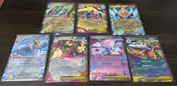 Pokemon TCG 7 Card EX Rare Art Holo Lot, multiple sets, sleeved after opening - Image 1