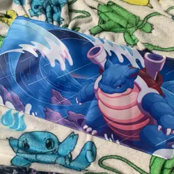Blastoise Pokemon Rubber Playmat Play Mat For Tcg Trading card Game Mouse Pad - Image 1