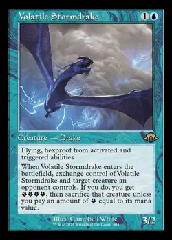 1x Volatile Stormdrake - Foil - Retro Frame Light Play MTG Magic - Kid Icarus - - Image 1