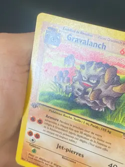 CARTE POKEMON GRAVALANCH 37/62 EDITION 1 FR UNCO WIZARDS FOSSILE - TBE/EXC - Image 2