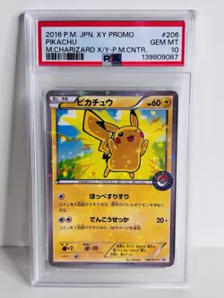 Pokemon 2016 Japanese M Charizard X/Y Center Promo Pikachu Holo 206/XY-P PSA 10 - Image 2