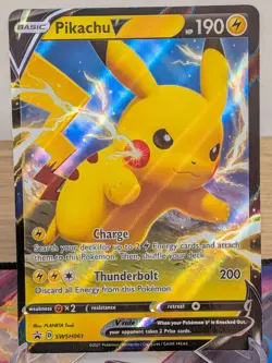 PIKACHU V SWSH061 PROMO SWSH BLACK STAR POKEMON NM - Image 1