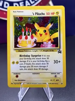 ______'s Pikachu 24/53 Wotc Promo Holo Birthday Pikachu Black Star Promo - Image 1