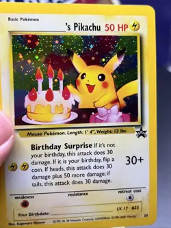 ______'s Pikachu 24/53 Wotc Promo Holo Birthday Pikachu Black Star Promo - Image 4