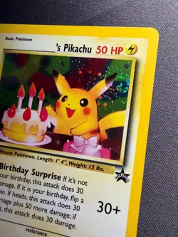 ______'s Pikachu "Birthday Pikachu" 24/53 Wotc Promo Holo LP / NM - Image 1