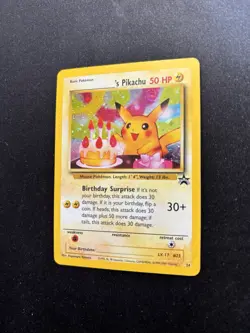 ______'s Pikachu 24/53 Holo Wotc Black Star Promo Birthday Pokemon TCG LP - Image 2