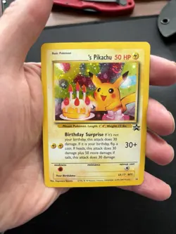 ______'s Pikachu 24/53 Holo Wotc Black Star Promo Birthday Pokemon TCG LP - Image 5