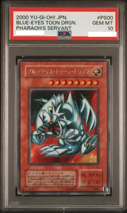 Yugioh PSA 10 Blue Eyes Toon Dragon PS-00 Japanese Pharaohs Servant Secret Rare - Image 1