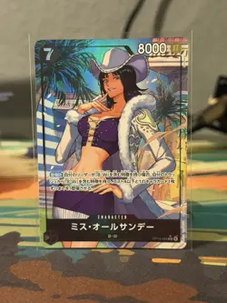 One Piece card OP14-084 SR Miss All Sunday Parallel Japanese - Image 1