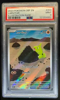 2023 Pokemon SV Obsidian Flames OBF EN Larvitar #203/197 PSA 9 - Image 1