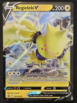 Regieleki V SWSH280 SWSH Black Star Promos Ultra Rare Holo Pokemon TCG 2023 NM - Image 1
