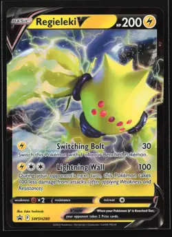 Pokemon Regieleki V SWSH280 Sword & Shield Holo Black Star Promo NM - Image 1