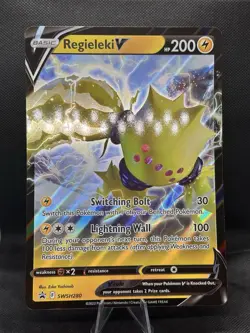 Pokemon Regieleki V SWSH280 Sword & Shield JUMBO/OVERSIZED Black Star Promo NM - Image 1