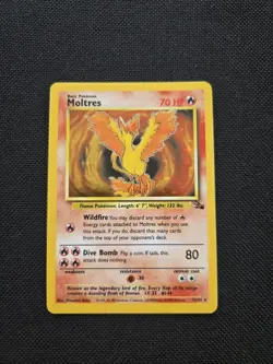 Pokemon Moltres Fossil Holo 12/62 - Vintage 1999 WOTC - Original Card - Moderate - Image 1