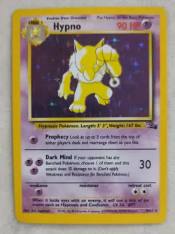 Pokemon TCG Hypno Fossil Holo Rare Card 8/62 - Image 1