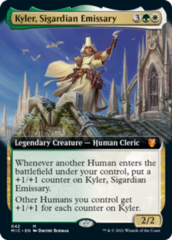 Mint/Near-Mint, English - 1 x MTG Kyler, Sigardian Emissary - Extended Art Comma - Image 1
