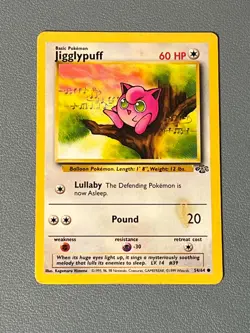 Pokemon - 1999 Jungle Set Unlimited - Jigglypuff 54/64 Vintage L2 MP - Image 1