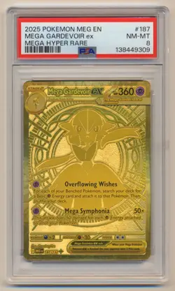 PSA 8 Pokemon Mega Evolution Hyper Rare Mega Gardevoir EX MEG EN 187/132 NM/MINT - Image 1