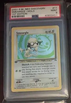 PSA 9 2001 Pokemon 1st Edition Smeargle 11/75 Neo Discovery Holo MINT - Image 1
