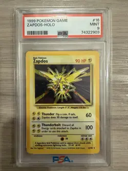 1999 Pokemon Zapdos PSA 9 Mint Holo #16 - Image 1