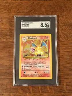 Pokemon TCG 1999 Base Set Charizard Holo Rare Unlimited SGC 8.5 - Image 1