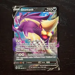 Skuntank V 108/195 Pokemon Silver Tempest Sword & Shield Ultra Rare Holo Card NM - Image 1