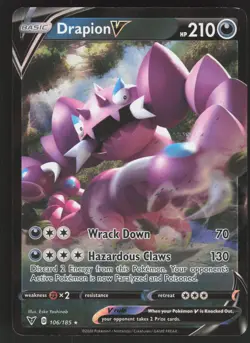 Drapion V 106/185 Ultra Rare Pokemon TCG SWSH04: Vivid Voltage NM - Image 1