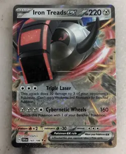 143/198 Iron Treads ex Holo Double Rare Scarlet and Violet Pokemon TCG NM - Image 1