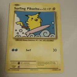 2016 Pokemon Evolutions XY Surfing Pikachu Secret Rare #111/108 - Image 1