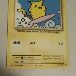 2016 Pokemon Evolutions XY Surfing Pikachu Secret Rare #111/108 - Image 2