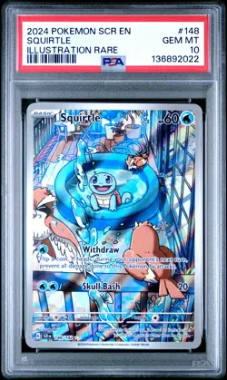 2024 POKEMON SCR EN-STELLAR CROWN ILLUSTRATION RARE #148 SQUIRTLE PSA 10 - Image 1