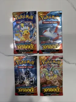 Pokemon Surging Sparks Booster Packs Factory Sealed Full Art Set Lot Of 4 - Image 1