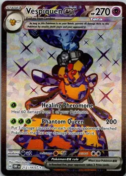 Pokemon TCG Vespiquen ex - 212/197 Ultra Rare SV03: Obsidian Flames NM (SKU 1-2) - Image 1