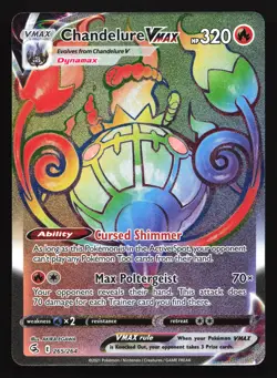 Chandelure VMAX 265/264 SWSH08: Fusion Strike Rainbow Secret Rare Pokemon Card - Image 1
