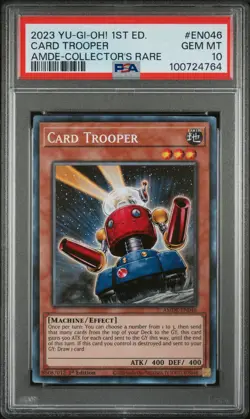 2023 YU-GI-OH! AMAZING DEFENDER 1ST EDITION COLLECTOR'S RARE CARD TROOPER PSA 10 - Image 1
