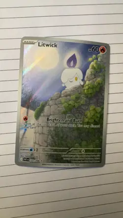 Pokemon TCG Litwick Card White Flare Illustration Rare Holo 101/086 - Image 1