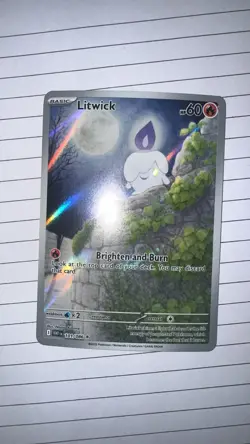 Pokemon TCG Litwick Card White Flare Illustration Rare Holo 101/086 - Image 2